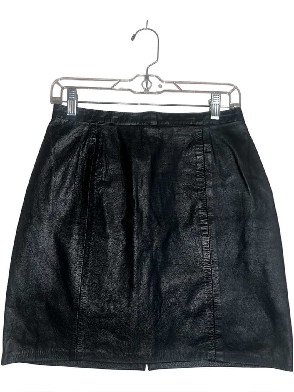 Outerwear By Phoenix Black Genuine Leather A-Line Mini Skirt 28”x18”